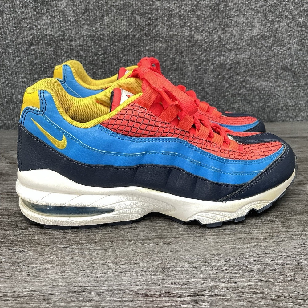 Nike Air Max 95 Now GS Sneakers Shoes Retro Athletic Crimson Blue Red Kids 6.5